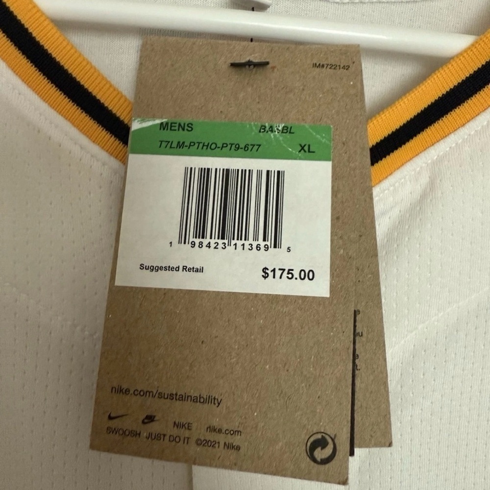 NWT Nike XL Authentic‎ Paul Skenes White Button Up Pittsburgh Pirates MSRP $175 - Picture 6 of 6